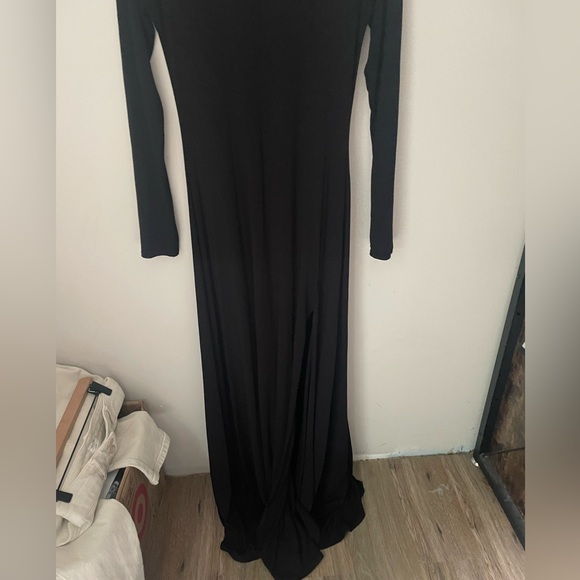 Lulu's Black Swept Away Long Sleeve Maxi Dress Size Medium - Picture 5 of 8